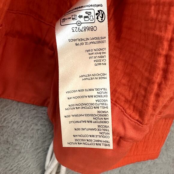 Maeve by Anthropologie NWOT Medium Orange Jacket Cinch Up Sleeves Full Zip - Picture 9 of 10